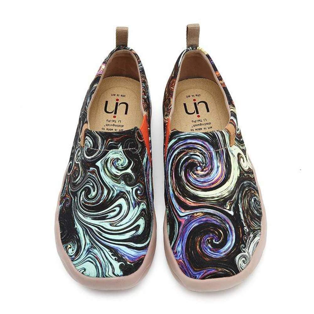 UIN Starry Night Van Gogh Toledo shoes womens 10 art NWOT slip on travel slipons